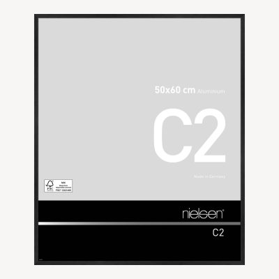 C2 Noir mat brossé 50 x 60 cm