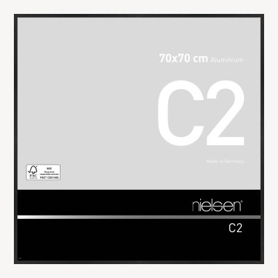 C2 Noir mat brossé 70 x 70 cm