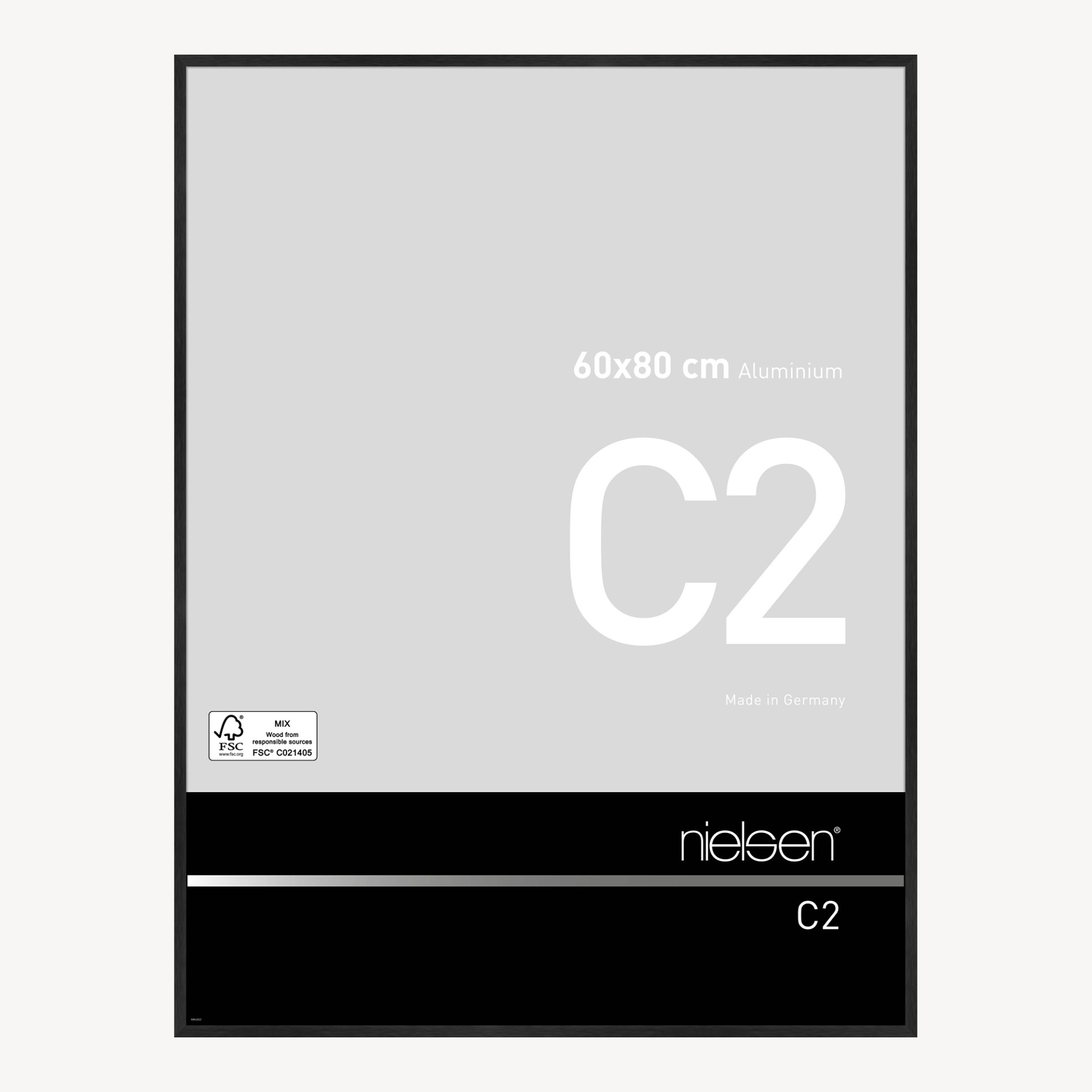 C2 Noir mat brossé 60 x 80 cm