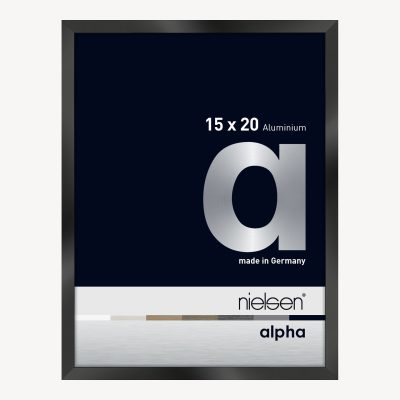 Alpha Noir anodisé brillant 15 x 20 cm