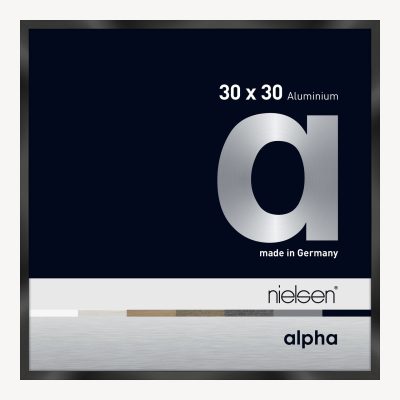 Alpha Noir anodisé brillant 30 x 30 cm